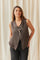 Noemi Linen Vest | Dark Maroon
