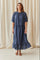 Embroidery Cotton Dress | Navy