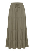 Eli Saa Solid Long Skirt | Kaki | Nederdel fra Atelier C – nedsat