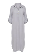 Wisteria Flow Dress | Grey Blue solid – nedsat