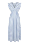 Sun Ruffle Stripe Dress | Light Blue – nedsat