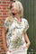 Zennia Blouse | Champagne Flower | Bluse fra Black Colour