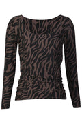 Alma Ls Turn Top | Dunkelbraunes Zebra | Wendebluse von Liberté – nedsat
