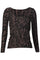 Alma Ls Turn Top | Dark Brown Zebra | Vendbar bluse fra Liberté