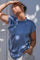Drapierte Satinbluse Fleur | Staubblau | Bluse von Neo Noir