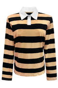 Polo Ls Shirt | Caramel Black Stripe | Bluse fra Liberté – nedsat