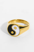 Yin Yang Ring | Black & White | Ring fra Birdsong