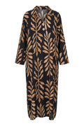 Wisteria Print Dress | Black Leaves – nedsat