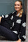 Meg Ls Vneck Blouse | Black Creme Leaf | Bluse fra Liberté