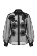 Melanie  Ls Blouse | Black
