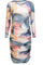 Mesh Ls Long Dress | Blue Peach Gold Marble | Kjole fra Liberté