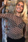 Mesh Ls Tshirt | Sand Black Flock Heart | Bluse fra Liberté