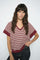 Holt V-SS Stripe Sweatshirt | Cabernet | Bluse fra Mos Mosh