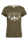 Zibba O-SS Tee  | Olive Night | T-Shirt fra Mos Mosh – nedsat