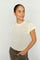 Ganna Pattern O-Neck Knit Top | Ecru | Strik fra Mos Mosh