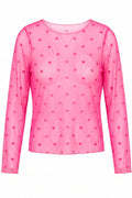 Sheer heart mesh | Pink | Mesh bluse fra Avery – nedsat