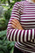 Natalia Ls Round Neck Blouse | Plum Creme Stripe | Natalia fra Liberté