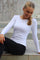 Natalia Ls Round Neck Blouse | White | Bluse fra Liberté