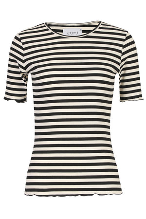 Natalia Ss Blouse | Black Creme Stripe – packshot