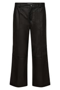 Como Leather Pant Cropped | Black | Bukser fra Mos Mosh – nedsat