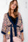 Luna Kurzer Kimono | Blaues Dekor | Kimono aus schwarzer Farbe