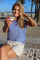 Alma U Tshirt | Stripe Ivory Cobolt | Tshirt fra Liberté