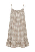 Vigneto Gingham strap dress | Taupe – nedsat