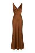 Winona satin dress | Coffee – nedsat