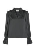 Amara Drapy Satin Blouse 171105 | Antracit | Neo Noir