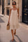 Safira Embroidery Strap Dress | Beige