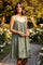 Casale short strap dress | Kaki