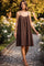 Casale short strap dress | Dark Maroon