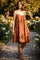 Casale short strap dress | Rust