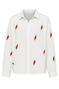 Emb Chili Shirt | Hvid | Skjorte fra Atelier C – nedsat