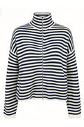Sara Ls Zip Cardigan 22476 | Navy Creme Stripe | Liberté – nedsat