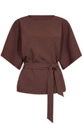 Freya Tie Top | Brun | Bluse fra French Laundry