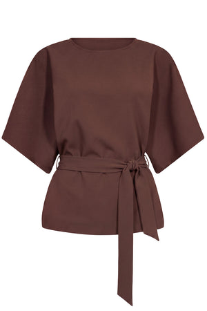 Freya Tie Top | Brun | Bluse fra French Laundry