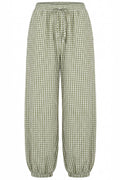 Flowy Gingham pants | Kaki