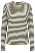 Ulla Ls Stripe Tshirt | Dark Army White Stripe | Bluse von Liberté – nedsat