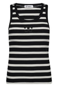 Granny Rib Emb. Tank Top 33207 | OffWhite-Black | Top fra Co'couture – nedsat