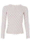 Jennie Dotted Mesh Blouse | Cream | Bluse fra Black Colour