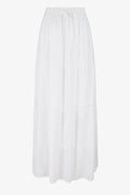 Eli Saa Solid Long Skirt | White | Nederdel fra Atelier C – nedsat
