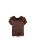 Lucinda V-Neck SS Blouse 41299 | Coffee | Black Colour