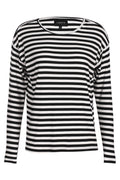 Natalia Ls Boxy Blouse | Black Creme Stripe – nedsat