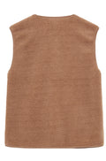 Teddy Waistcoat | Desert Taupe | Vest fra Freequent – nedsat
