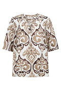 Esvespa Blouse 208177 | Desert Taupe W. Star Off-White | Bluse fra Freequent – nedsat