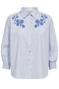 Esevalina Shirt 211365 | Star Off-White W. Della R Blue | Skjorte fra Freequent