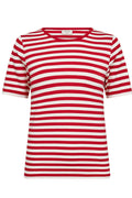 Liana Tee 211647 | True Red W. Star Off-White | T-Shirt fra Freequent – nedsat