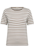 Liana Tee 211647 | Simply Taupe W. Star Off-White | T-Shirt fra Freequent – nedsat