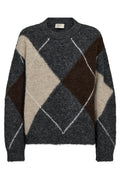 Lulu Pullover | Dark Grey Ml w. Oyster Grey Ml | Strik fra Freequent – nedsat